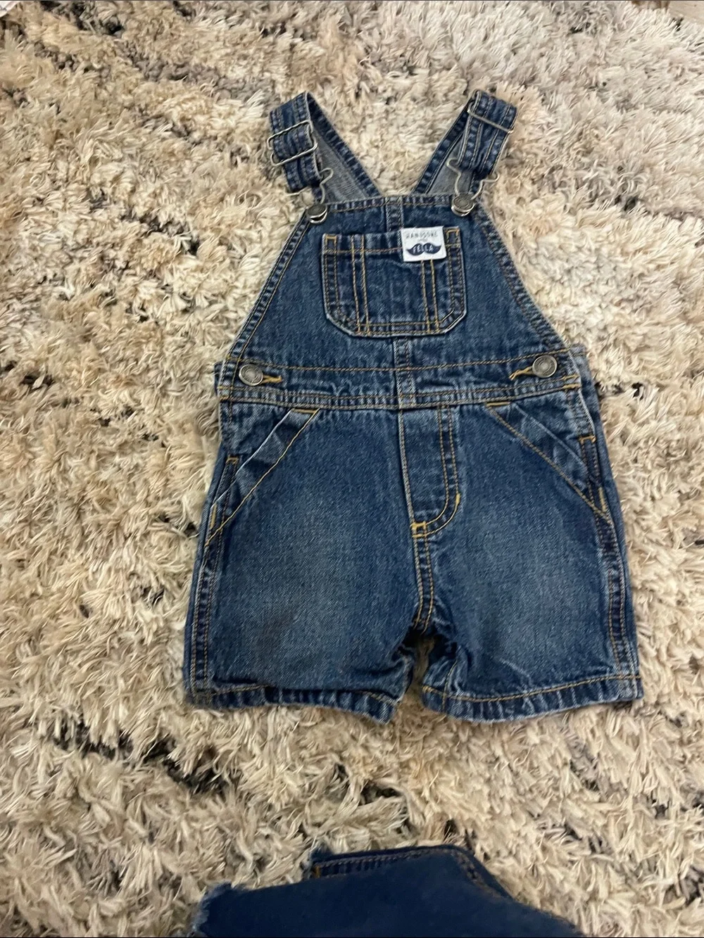Carter's Dark Blue Denim Short Overalls